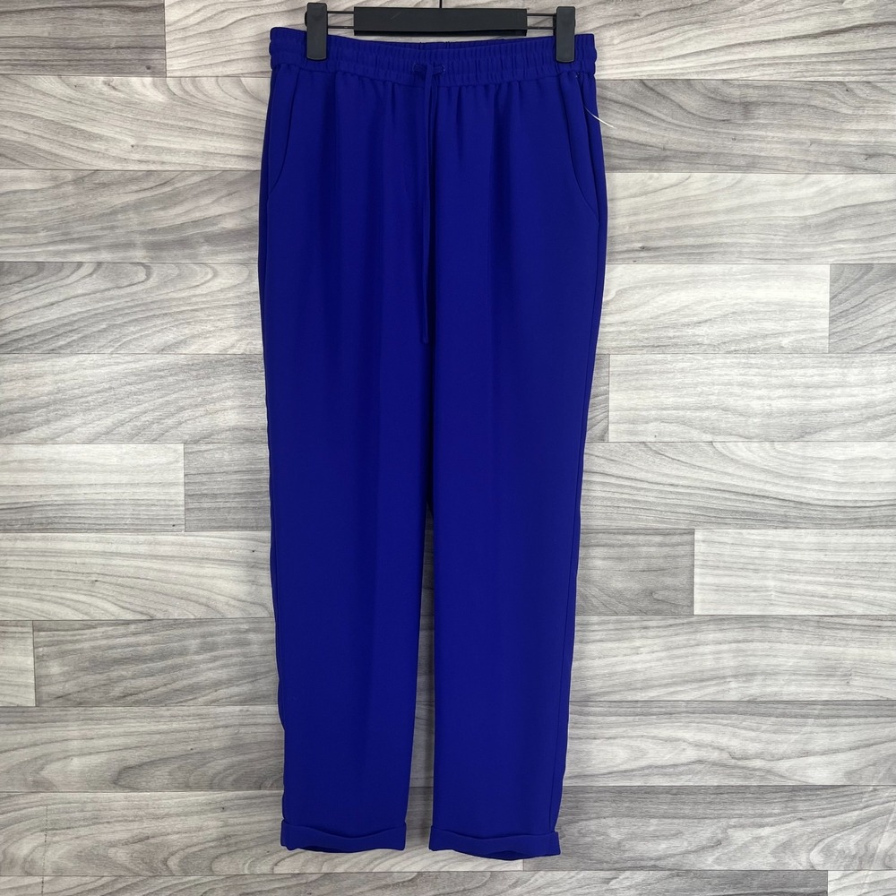 J.Crew Dress Jogger Ankle‎ Pants Women Size 2 Cobalt Blue Elastic Waist Career